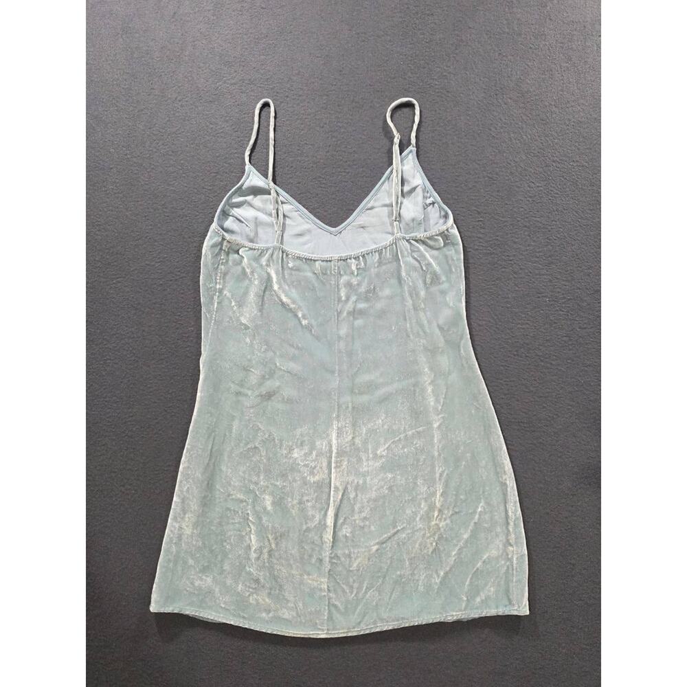Reformation Crushed Velvet Blue babydoll Y2K Mini Slip Dress Small A009419 - Picture 11 of 11